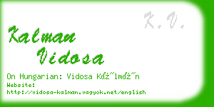 kalman vidosa business card